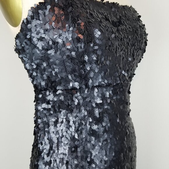 Sparkle & Fade Black Sequin Strapless Pencil Cocktail Party Dress Ladies Size 10 - Picture 6 of 7